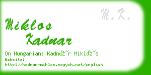 miklos kadnar business card